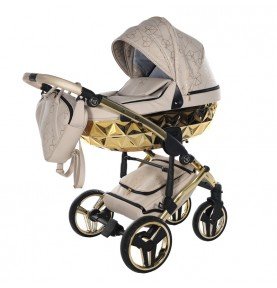 Universalus vežimėlis Junama Heart 3in1, Beige/Gold
