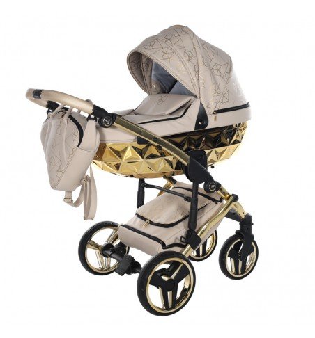 Universalus vežimėlis Junama Heart 3in1, Beige/Gold