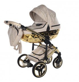 Universalus vežimėlis Junama Heart 3in1, Beige/Gold