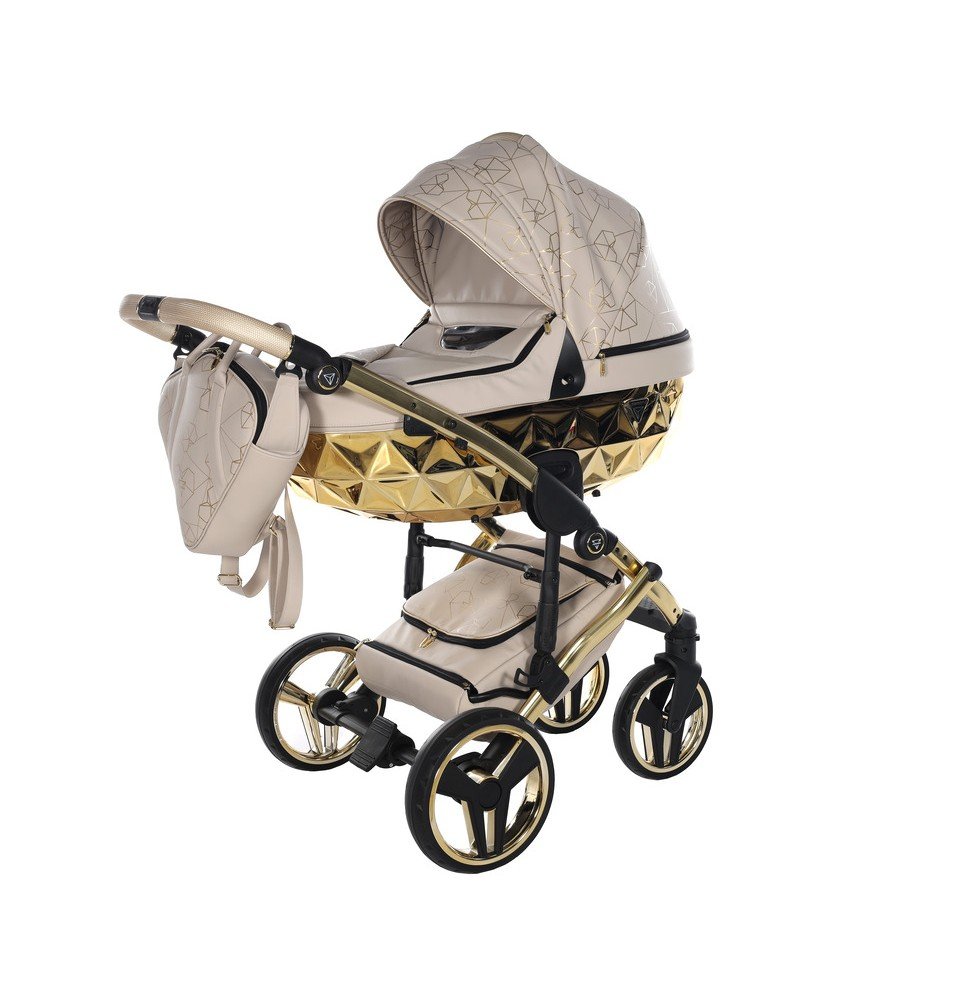 Universalus vežimėlis Junama Heart 3in1, Beige/Gold