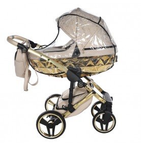 Universalus vežimėlis Junama Heart 3in1, Beige/Gold