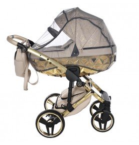 Universalus vežimėlis Junama Heart 3in1, Beige/Gold