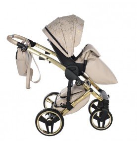 Universalus vežimėlis Junama Heart 3in1, Beige/Gold