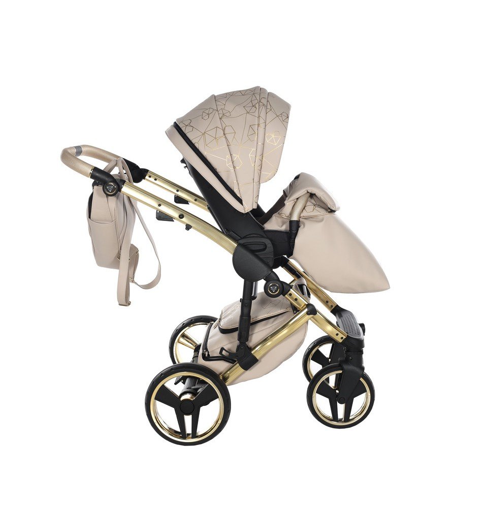 Universalus vežimėlis Junama Heart 3in1, Beige/Gold