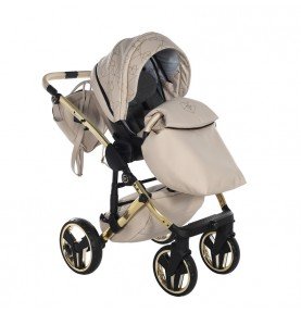 Universalus vežimėlis Junama Heart 3in1, Beige/Gold