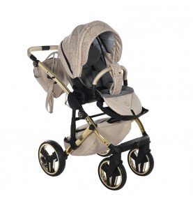 Universalus vežimėlis Junama Heart 3in1, Beige/Gold