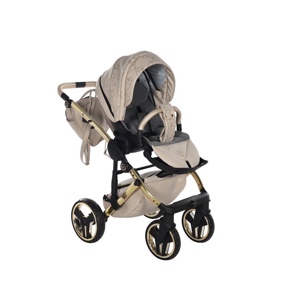 Universalus vežimėlis Junama Heart 3in1, Beige/Gold