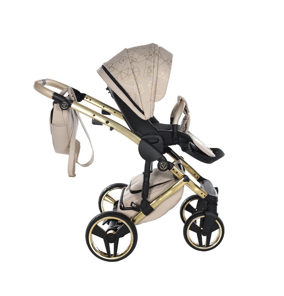 Universalus vežimėlis Junama Heart 3in1, Beige/Gold
