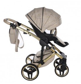 Universalus vežimėlis Junama Heart 3in1, Beige/Gold
