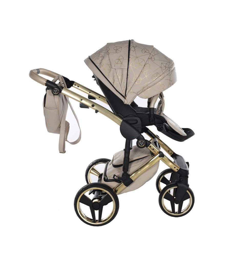 Universalus vežimėlis Junama Heart 3in1, Beige/Gold