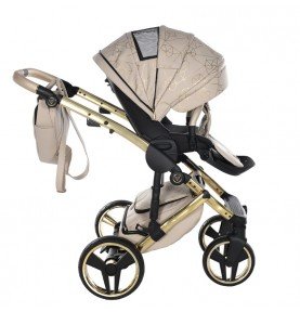 Universalus vežimėlis Junama Heart 3in1, Beige/Gold