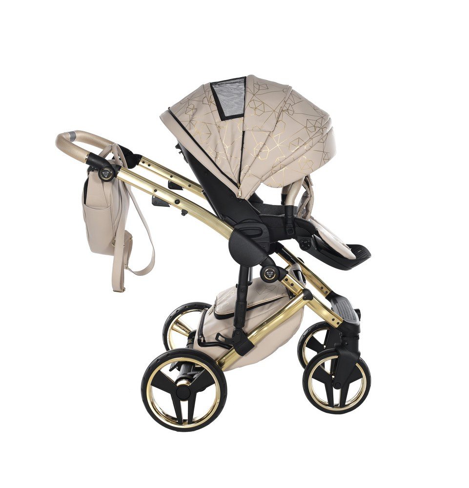 Universalus vežimėlis Junama Heart 3in1, Beige/Gold