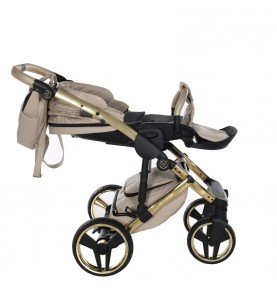 Universalus vežimėlis Junama Heart 3in1, Beige/Gold