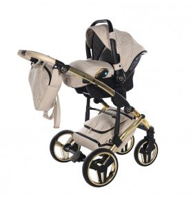Universalus vežimėlis Junama Heart 3in1, Beige/Gold