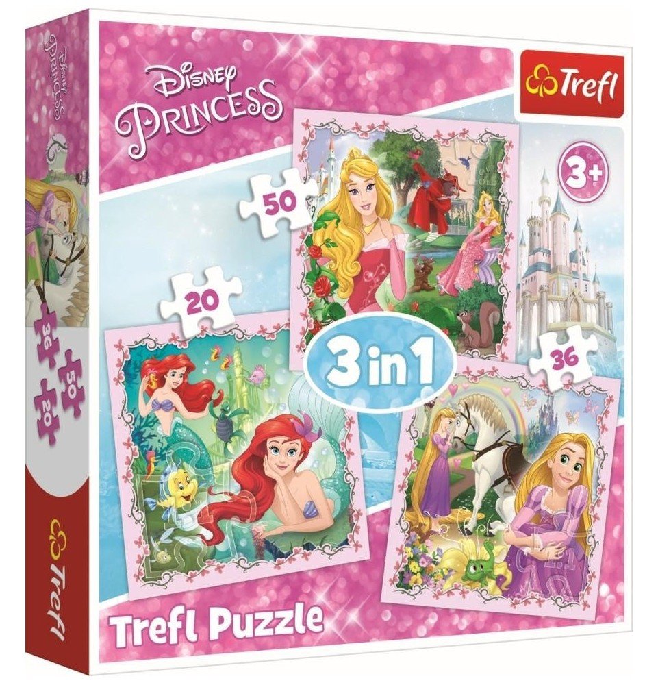 TREFL DISNEY PRINCESSES 3 dėlionių rinkinys „Princesės“