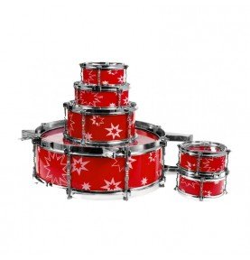 6 būgnų rinkinys Musical Studio, red