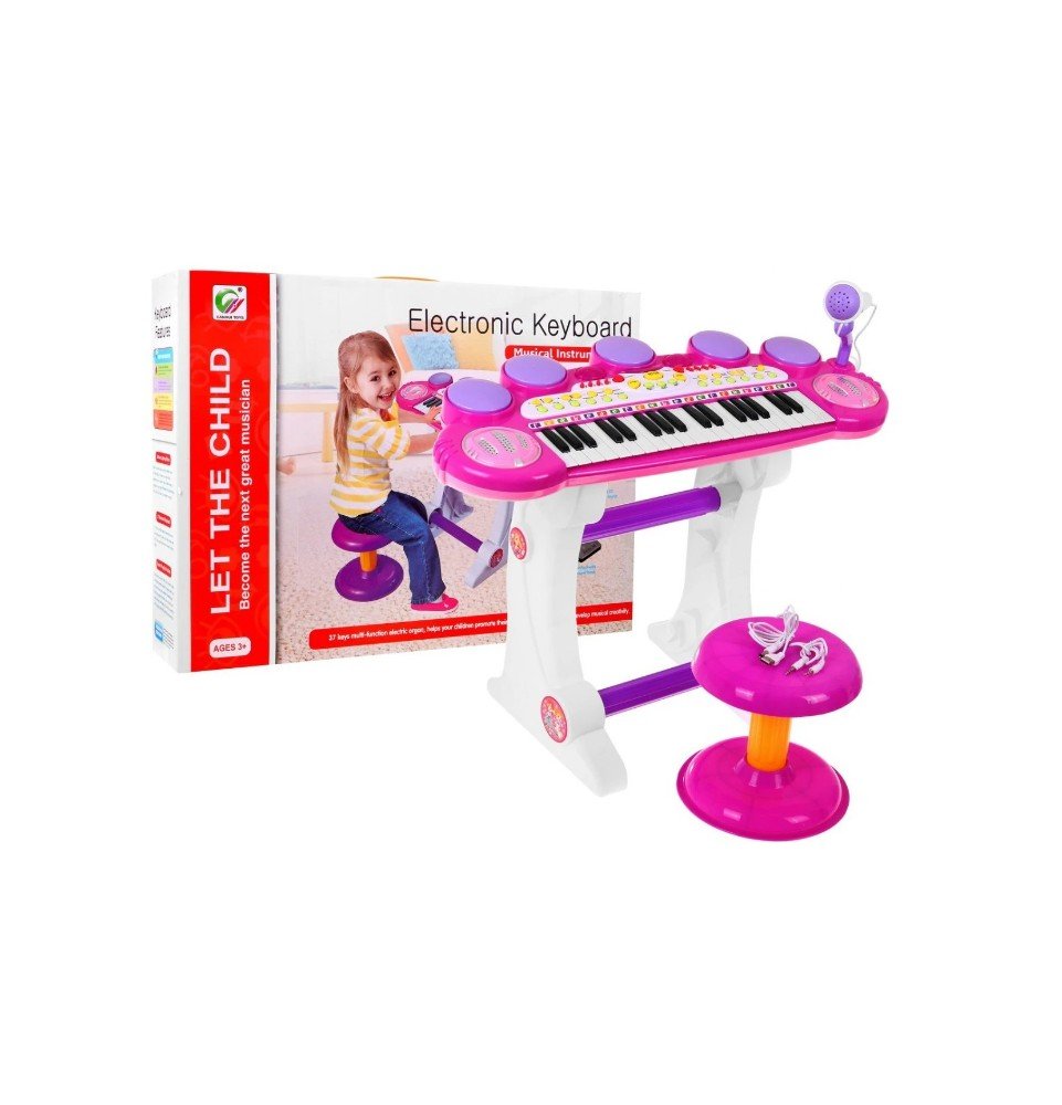 Elektroninis pianinas su mikrofonu, rožinis, BB45D Elektroninis pianinas su mikrofonu, rožinis, BB45D