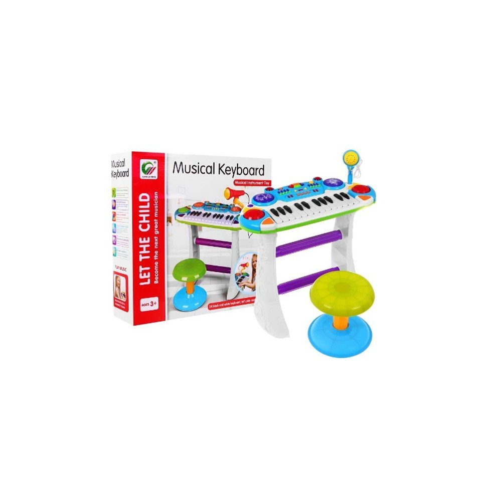Muzikinis pianinas su mikrofonu, mėlynas BB335B Muzikinis pianinas su mikrofonu, mėlynas BB335B