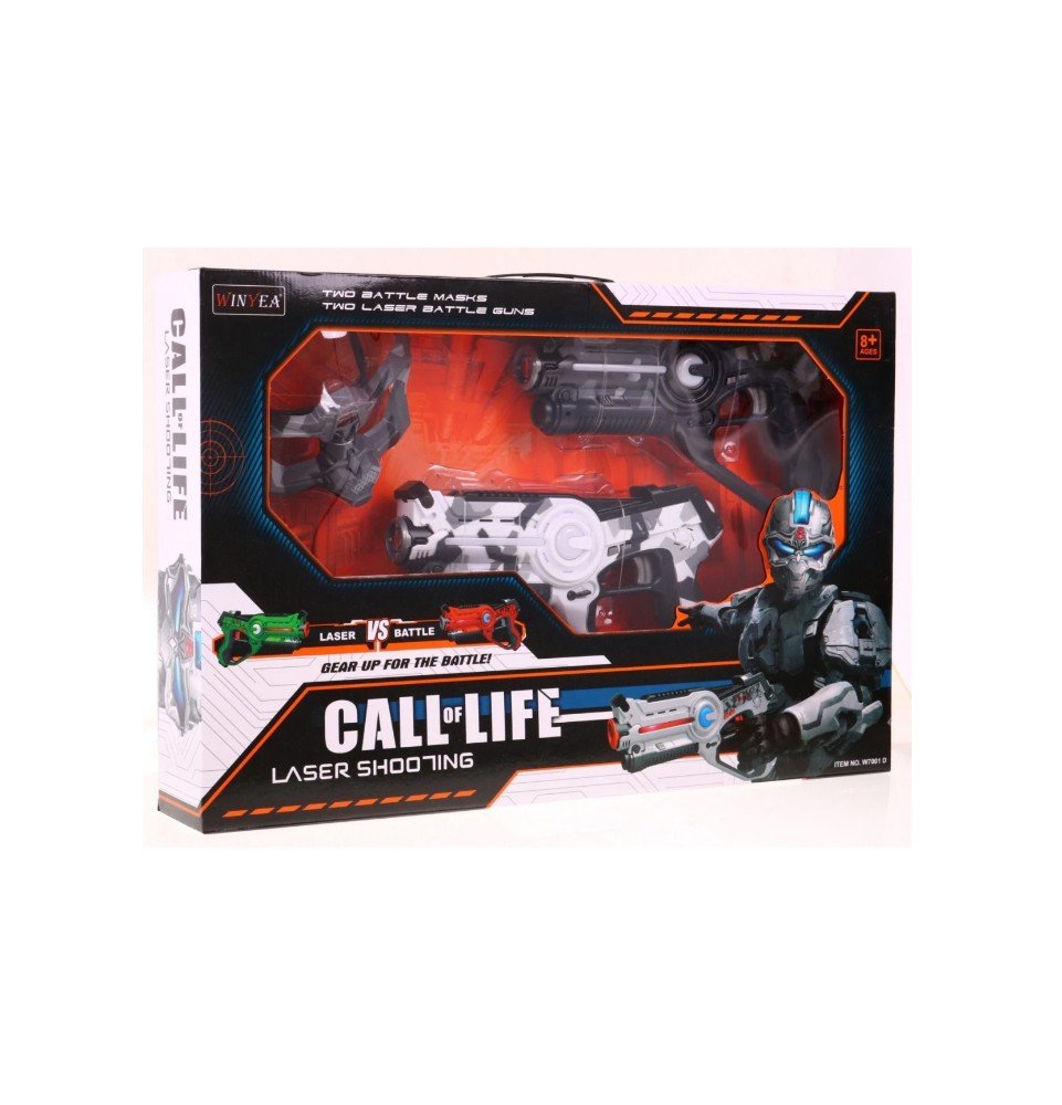 Žaislinis 2 lazerinių ginklų ir 2 kaukių rinkinys  Laser Tag Camo 4 Teams