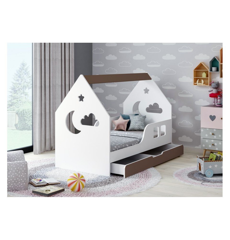 Vaikiška lova su stalčiumi Happy House L04 Cloud 160x80cm, Brown Vaikiška lova su stalčiumi Happy House L04 Cloud 160x80cm, Brown