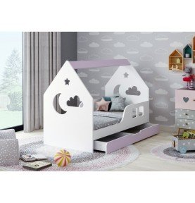 Vaikiška lova su stalčiumi Happy House L04 Cloud 160x80cm, Violet