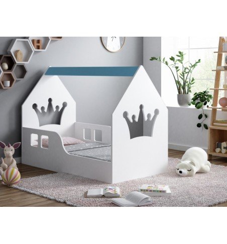 Vaikiška lova Happy House L01 Crown 140x70cm Blue