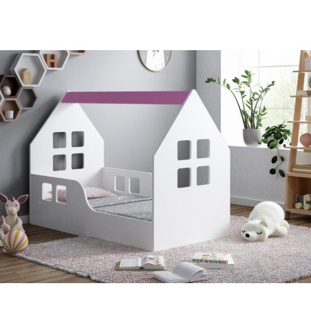 Vaikiška lova Happy House L01 Window 01, 140x70cm Pink