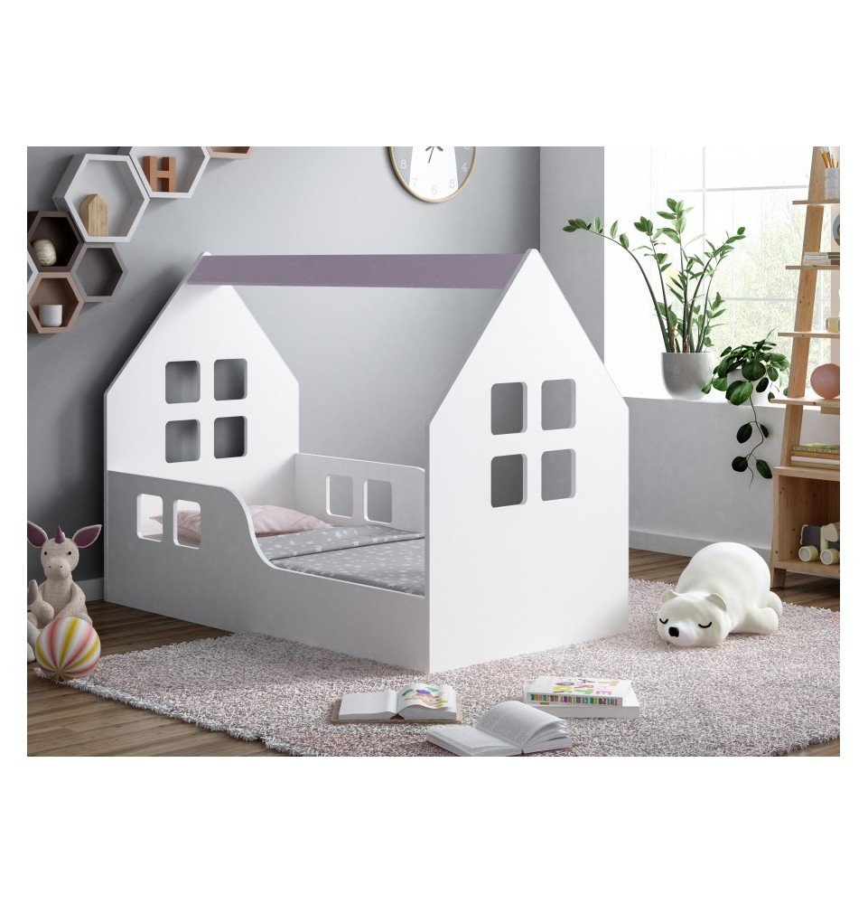 Vaikiška lova Happy House L01 Window 01, 140x70cm Violet Vaikiška lova Happy House L01 Window 01, 140x70cm Violet