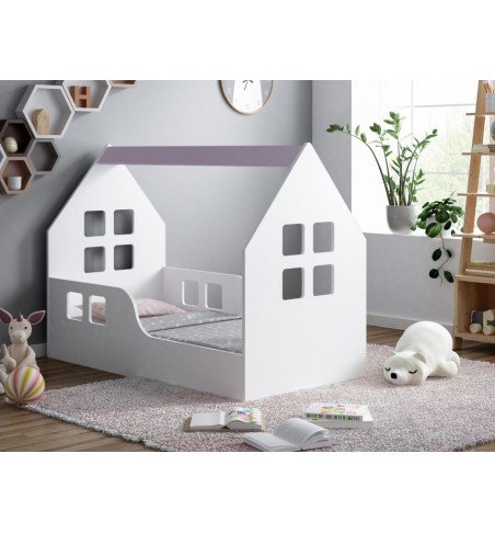Vaikiška lova Happy House L01 Window 01, 140x70cm Violet
