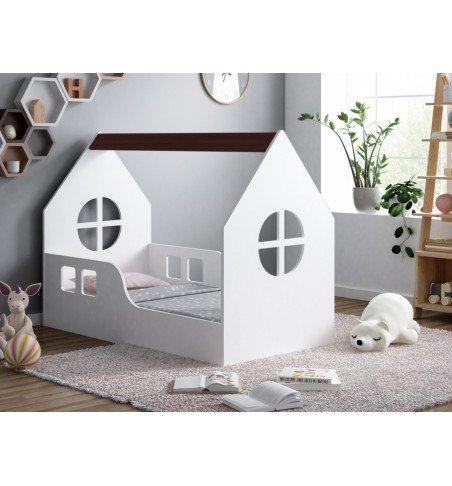 Vaikiška lova Happy House L01 Window 03, 140x70cm Brown