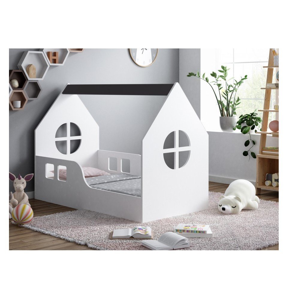 Vaikiška lova Happy House L01 Window 03, 140x70cm Black Vaikiška lova Happy House L01 Window 03, 140x70cm Black