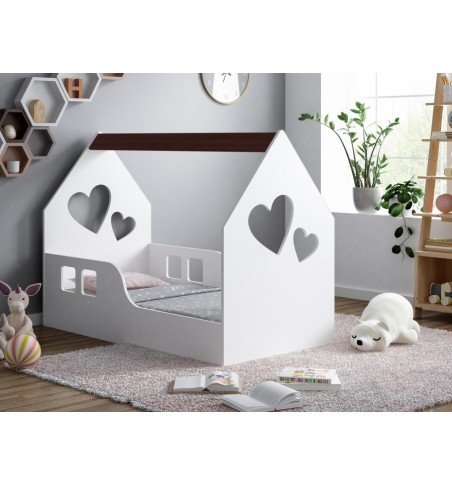 Vaikiška lova Happy House L01 Heart, 140x70cm Brown