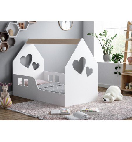 Vaikiška lova Happy House L01 Heart, 140x70cm Wood