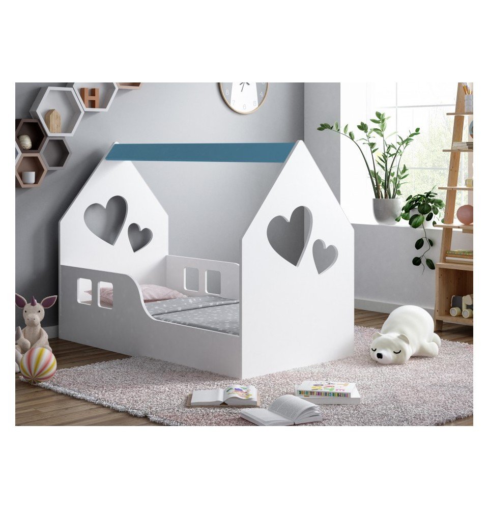 Vaikiška lova Happy House L01 Heart, 140x70cm Blue Vaikiška lova Happy House L01 Heart, 140x70cm Blue