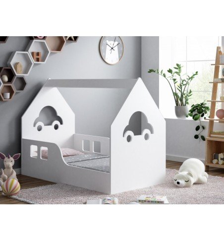 Vaikiška lova su stalčiumi Happy House L03 Car 160x80cm, White