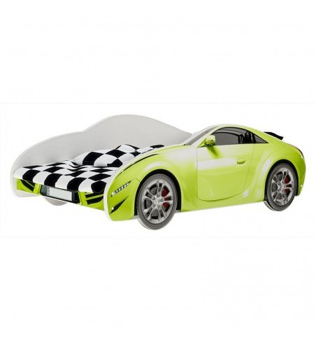 Vaikiška lova mašina S-Car Green, 160x80cm