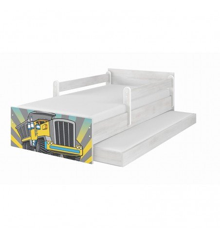 Vaikiška lova su stalčiumi Max Truck Grey, 160x80cm