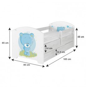 Vaikiška lova su stalčiumi Oskar X Blue Bear, 160x80cm