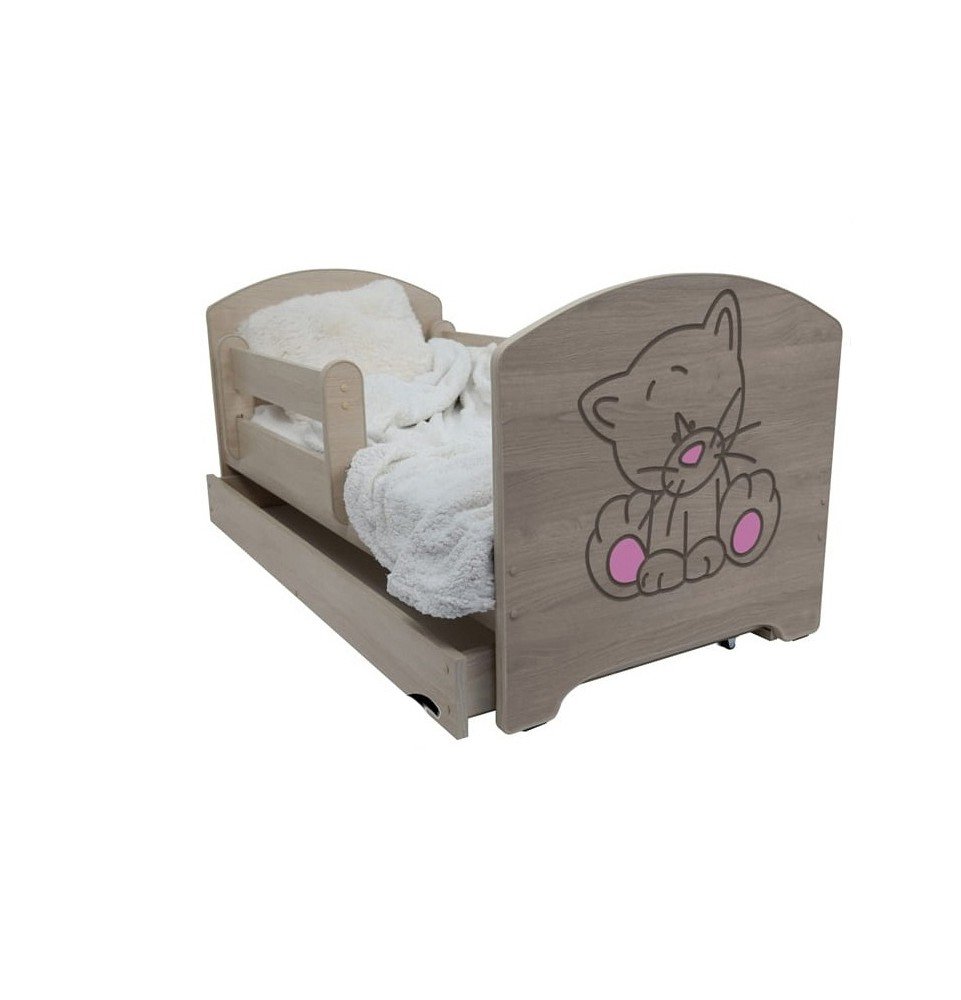 Vaikiška lova su stalčiumi Oskar X Decorated Cat 01, 160x80cm