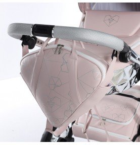 Universalus vežimėlis Junama Heart 3in1, Pink/Silver