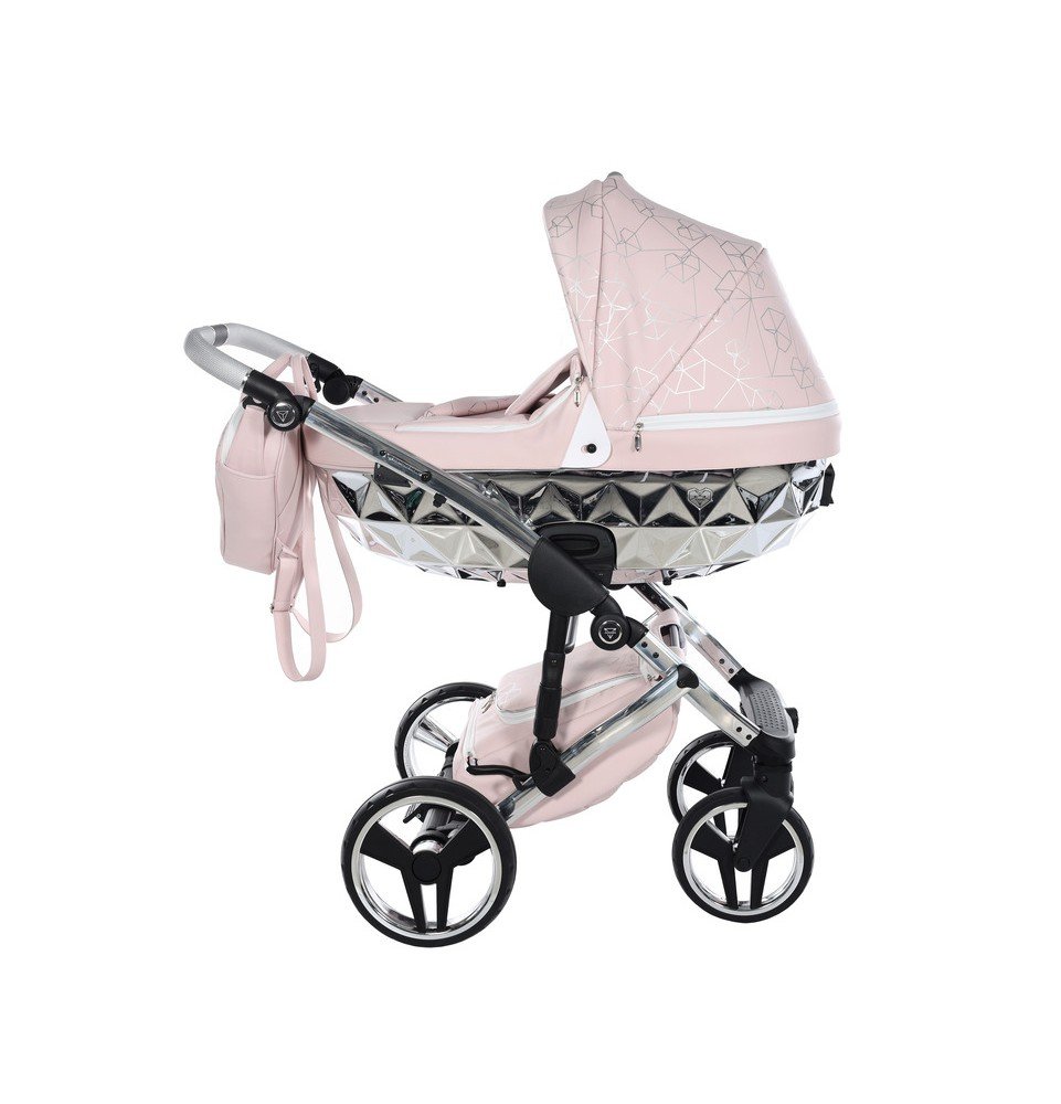 Universalus vežimėlis Junama Heart 3in1, Pink/Silver