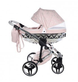 Universalus vežimėlis Junama Heart 3in1, Pink/Silver