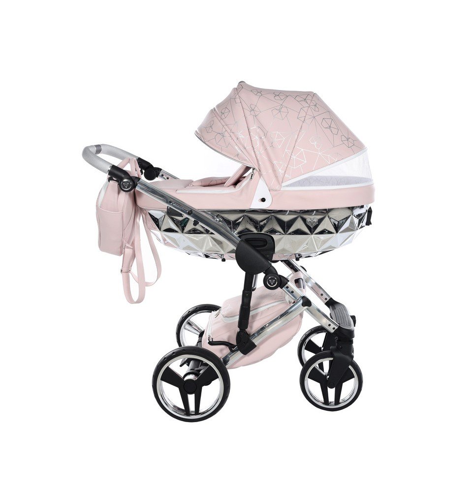 Universalus vežimėlis Junama Heart 3in1, Pink/Silver