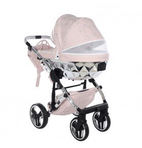 Universalus vežimėlis Junama Heart 3in1, Pink/Silver