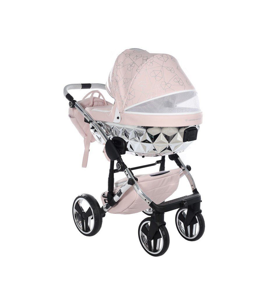 Universalus vežimėlis Junama Heart 3in1, Pink/Silver