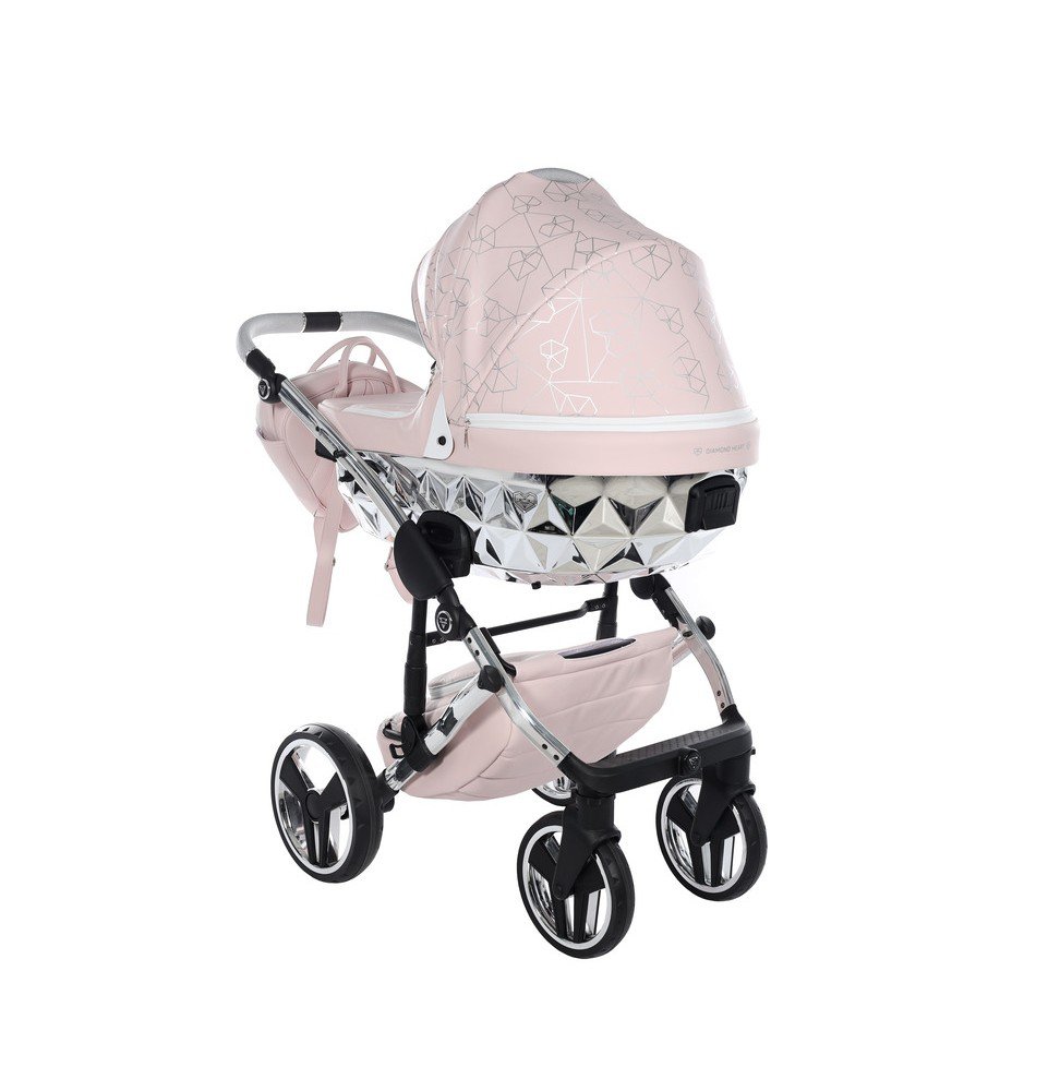 Universalus vežimėlis Junama Heart 3in1, Pink/Silver