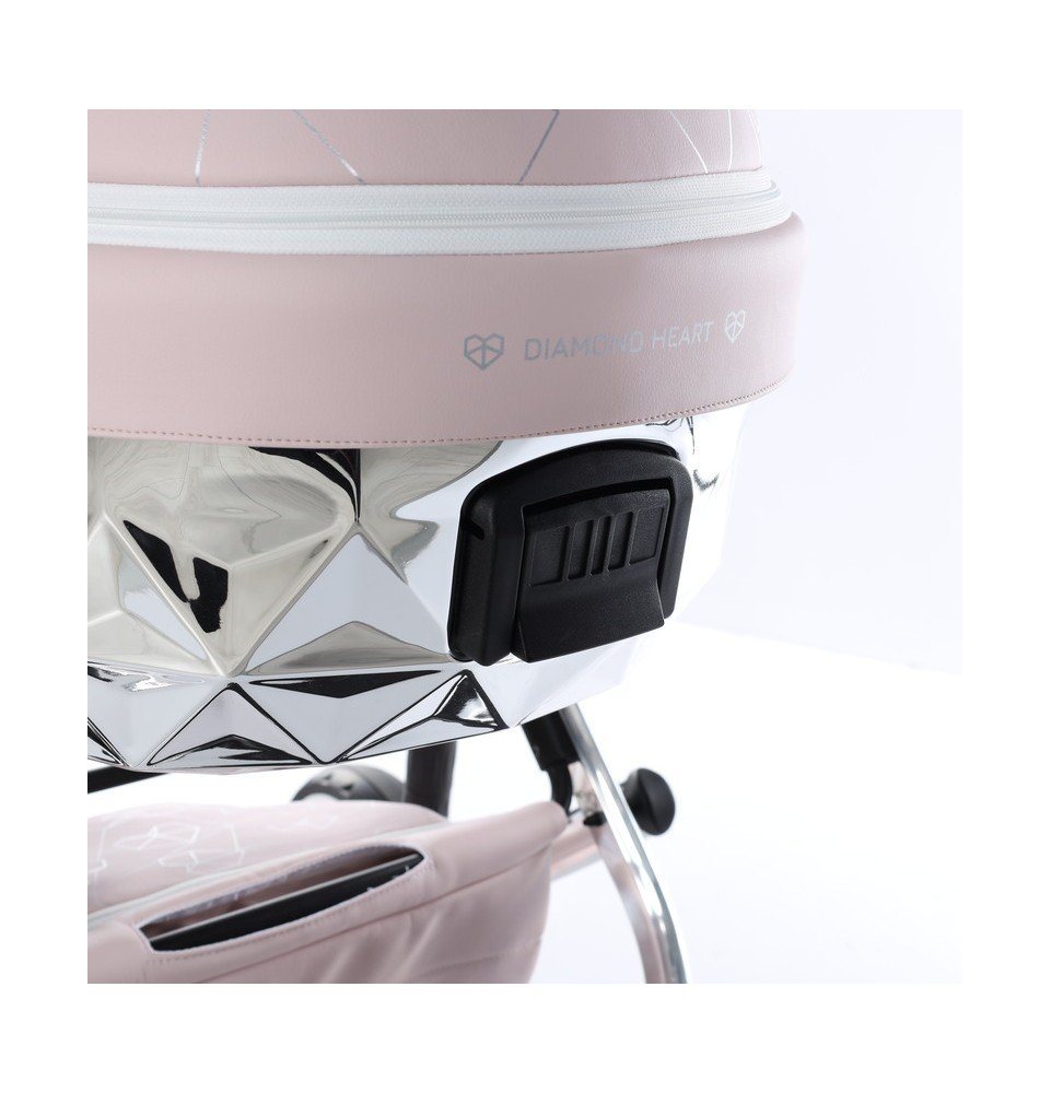 Universalus vežimėlis Junama Heart 3in1, Pink/Silver