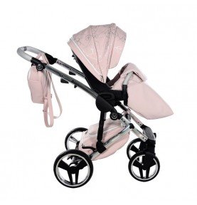 Universalus vežimėlis Junama Heart 3in1, Pink/Silver