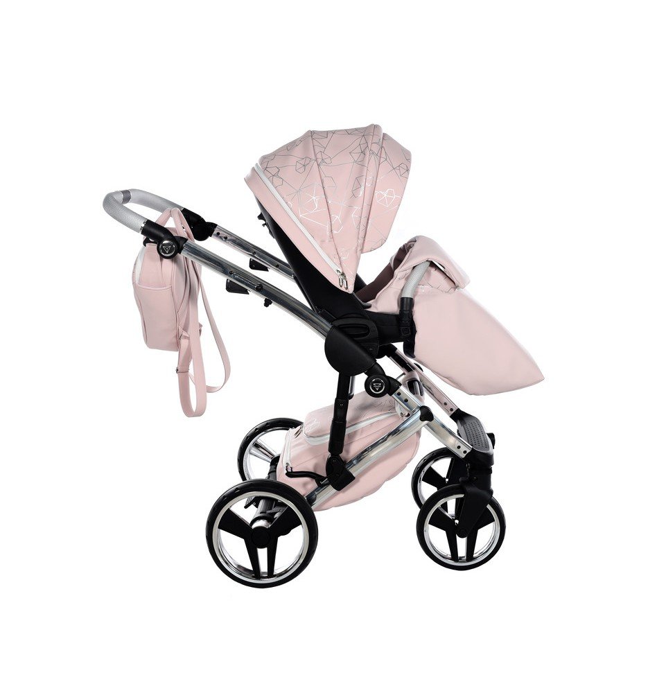 Universalus vežimėlis Junama Heart 3in1, Pink/Silver