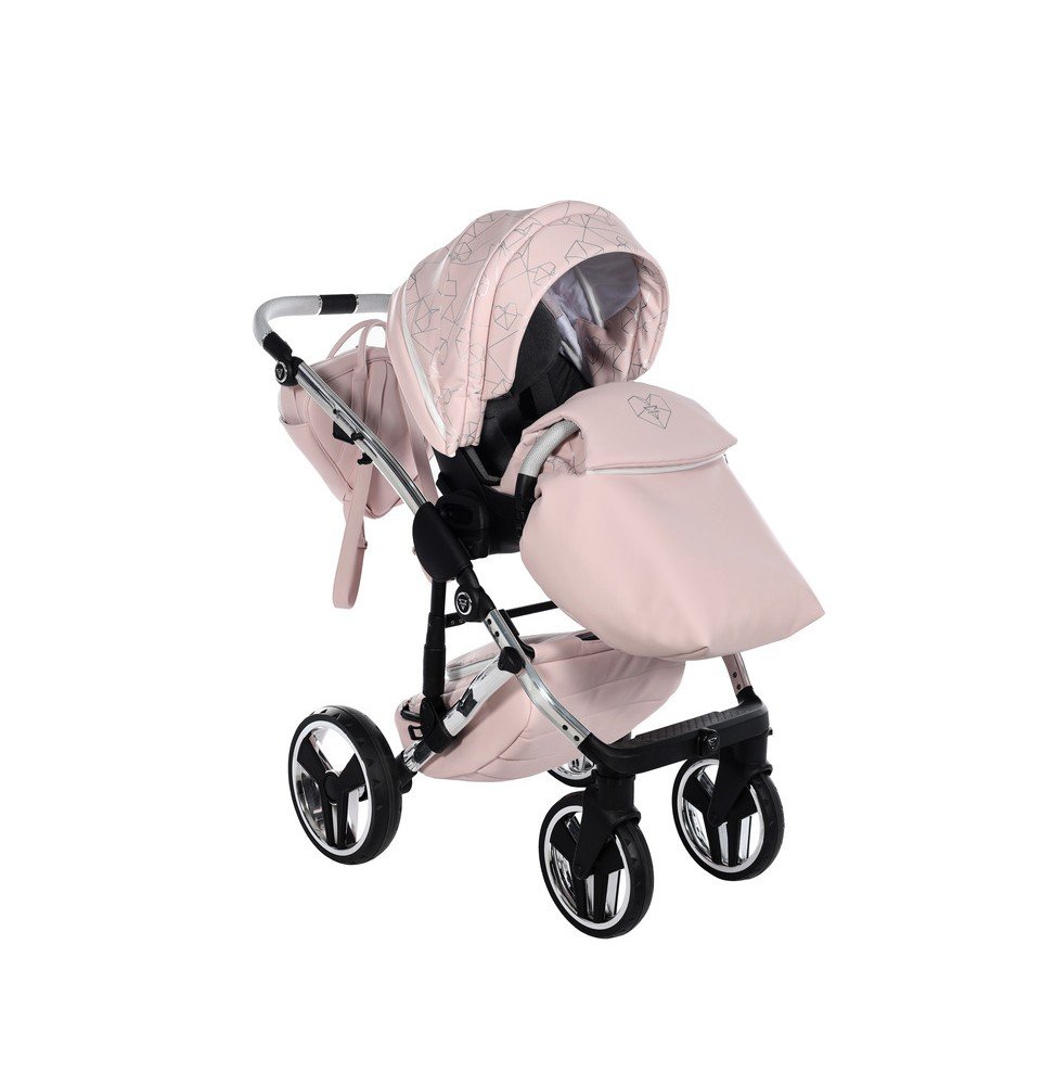 Universalus vežimėlis Junama Heart 3in1, Pink/Silver